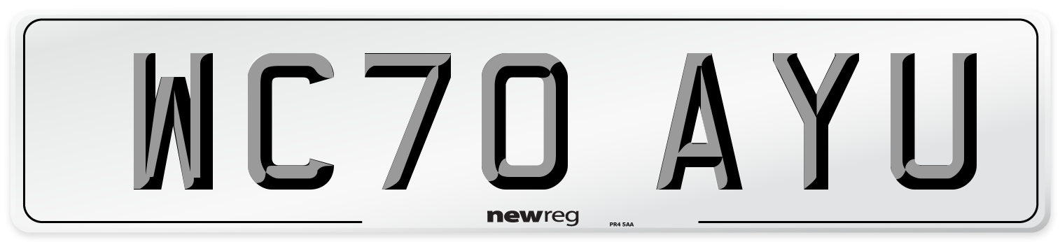 WC70 AYU Number Plate from New Reg